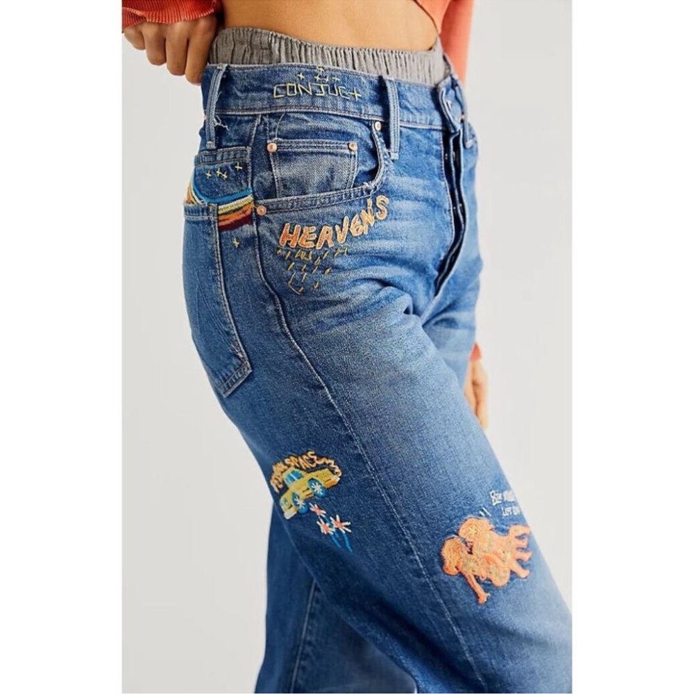 MOTHER Superior The Rambler Sneak Embroidered Jeans